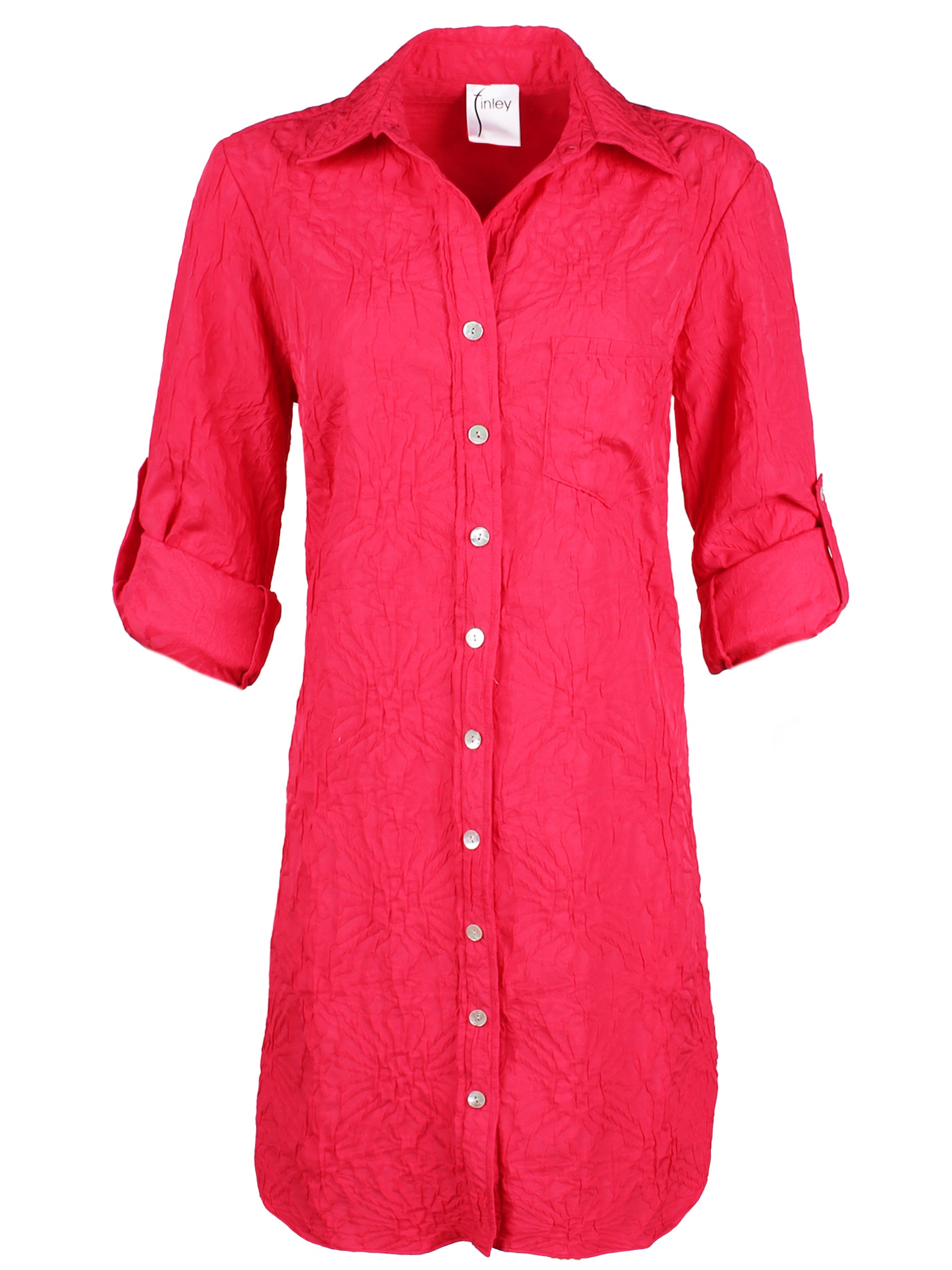 Ladies red shirt dress best sale