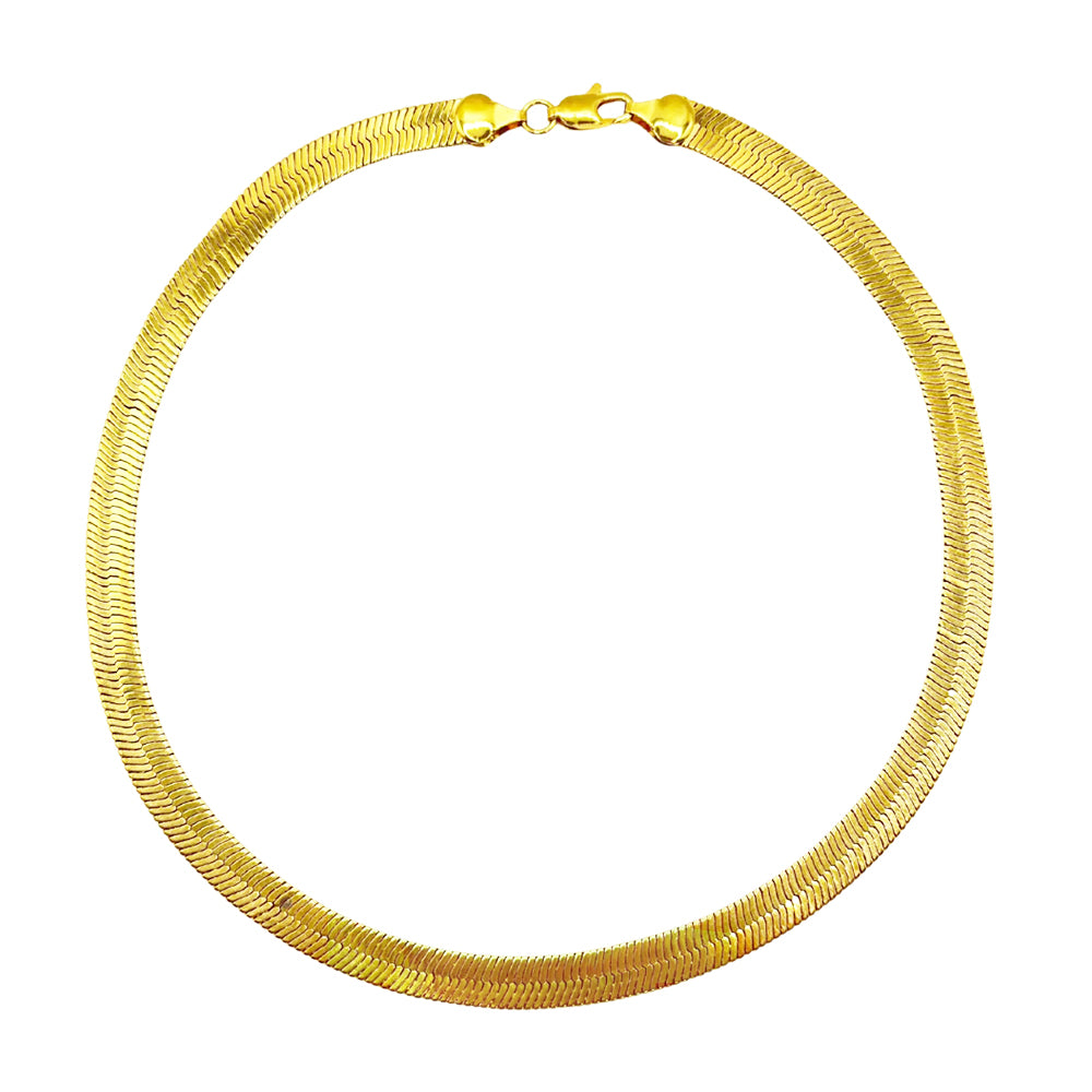 Gold Herringbone Choker Necklace