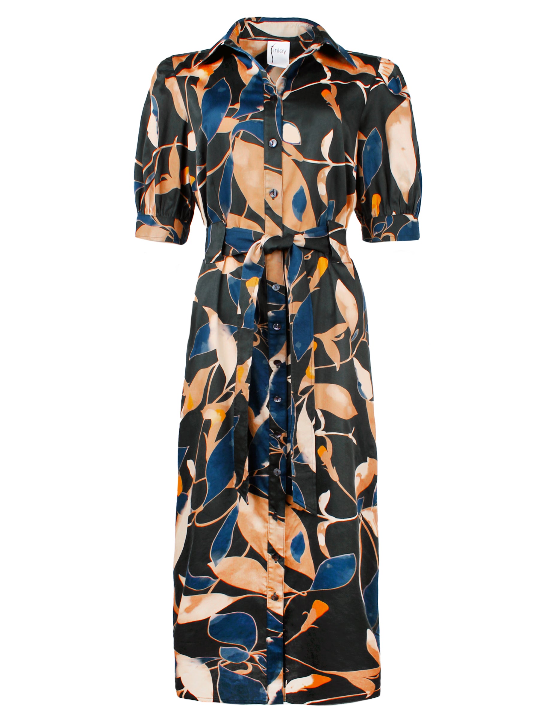 Harper Shirt Dress Bronzed Floral Print