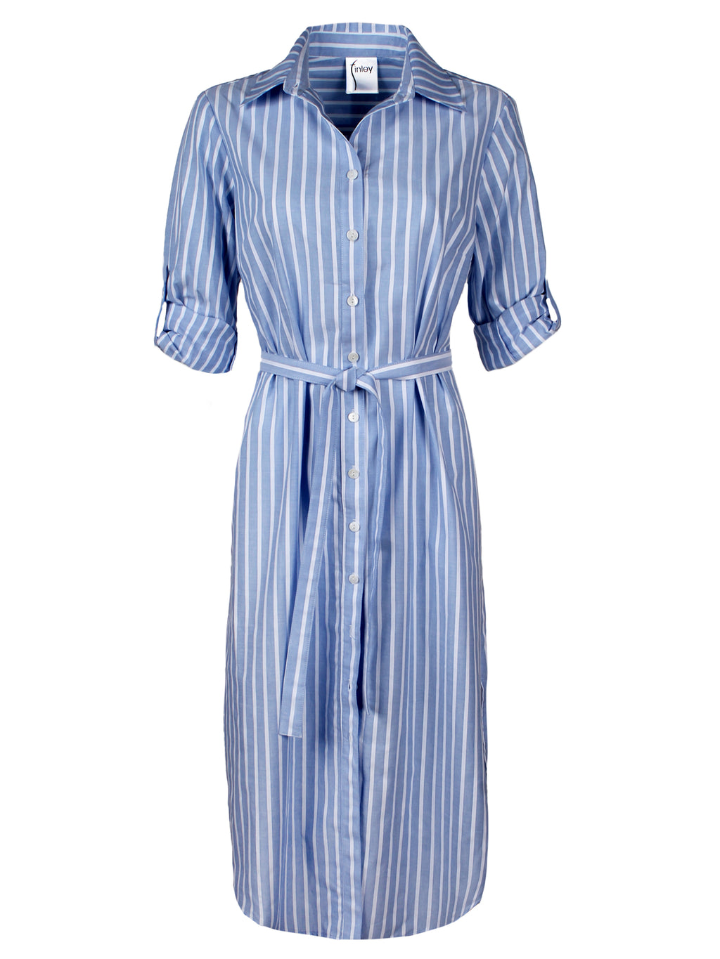 Alex Long Shirtdress Blue Dobby Stripe – Finley Shirts