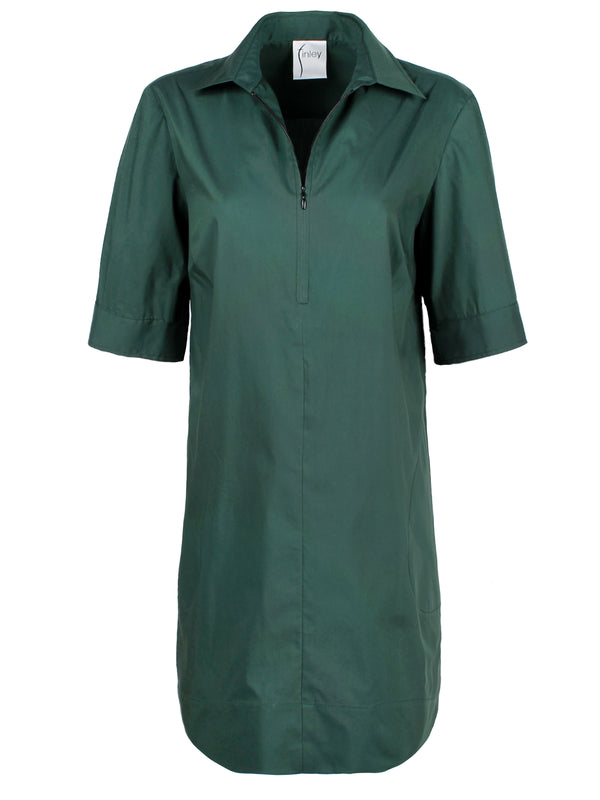 Endora Short Sleeve 1/2 Zip Dress Evergreen Weathercloth