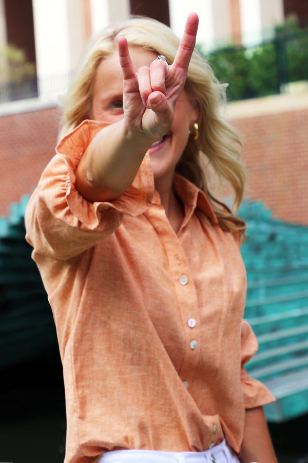 GAMEDAY! Sirena Shirt Rust Hemp/Cotton Blend