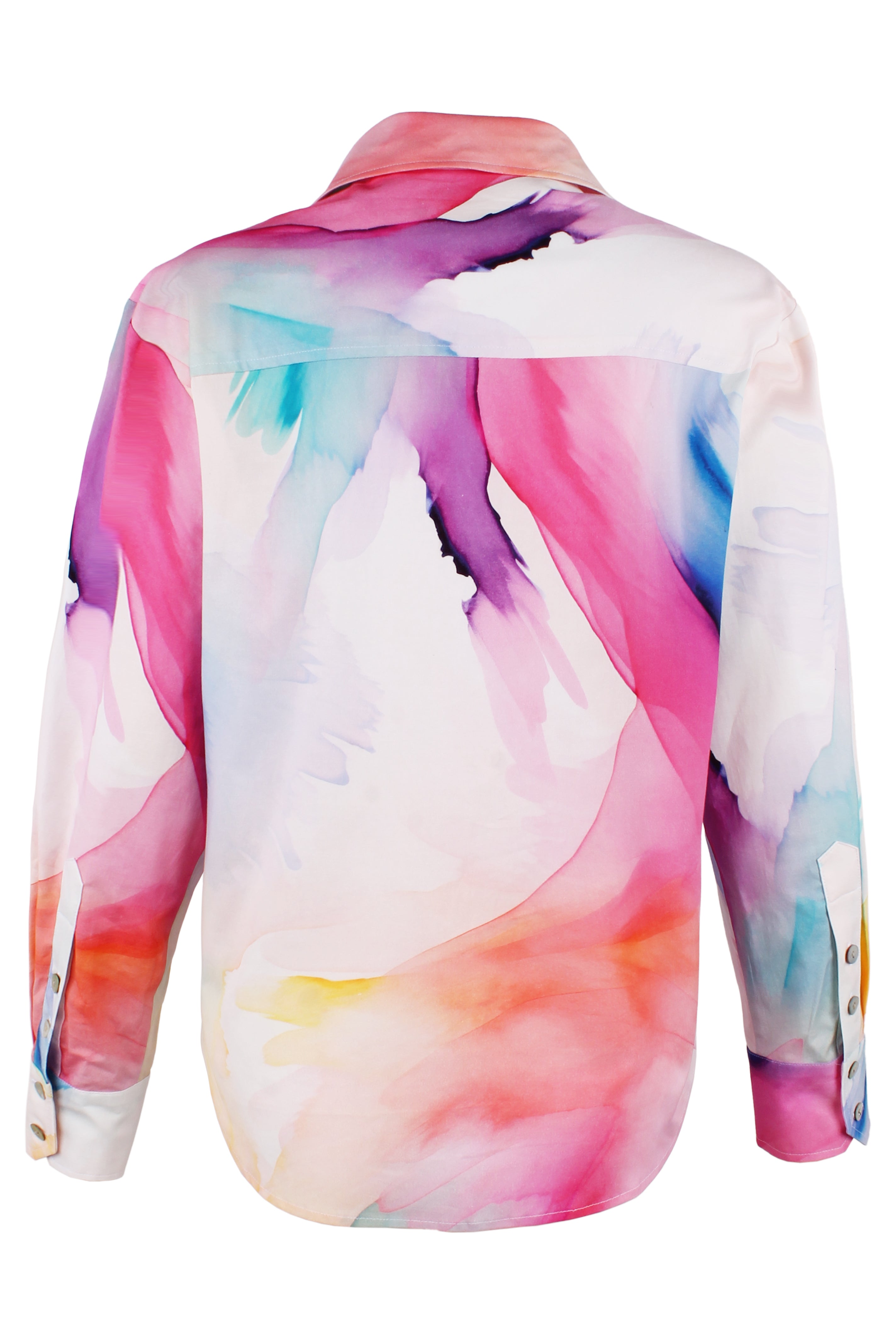 Cropped Andie Shirt Abstract Watercolor Print