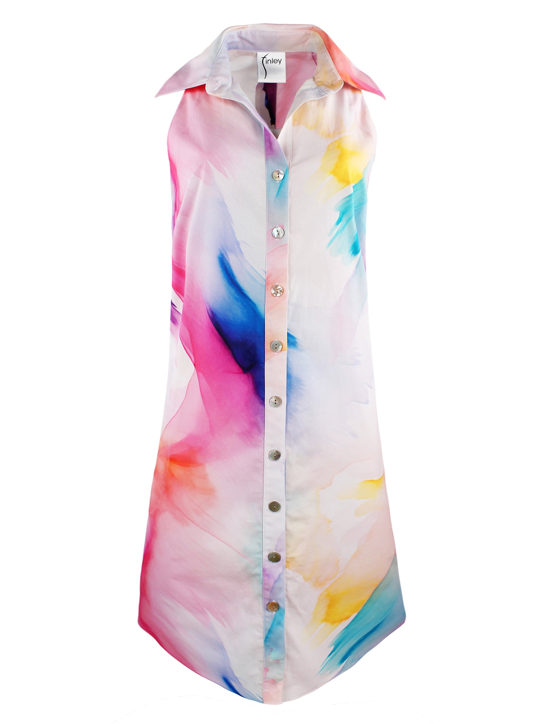 Swing Dress Abstract Watercolor Print