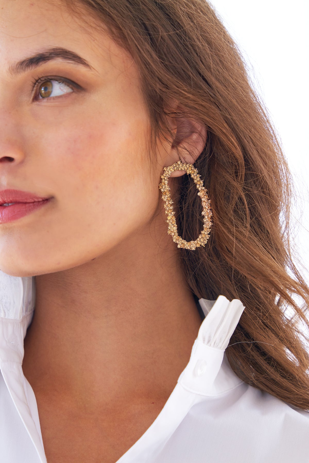 Gold Crystal Garland Earring