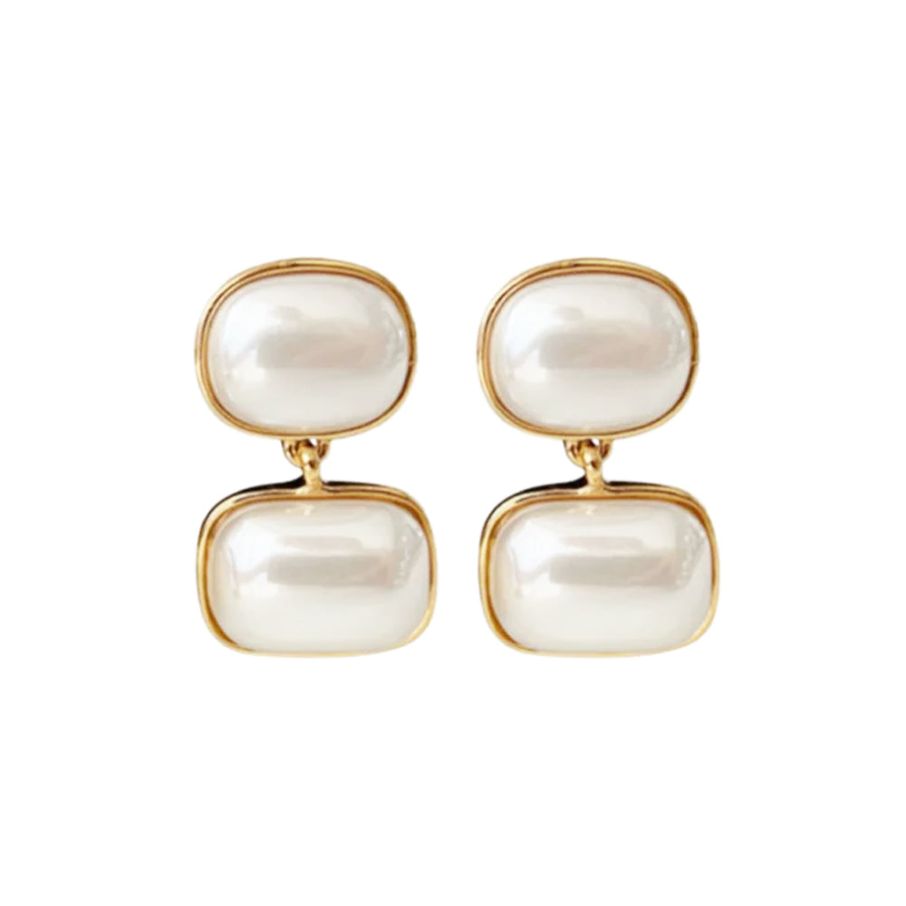 Modern Pearl Drop Earrings