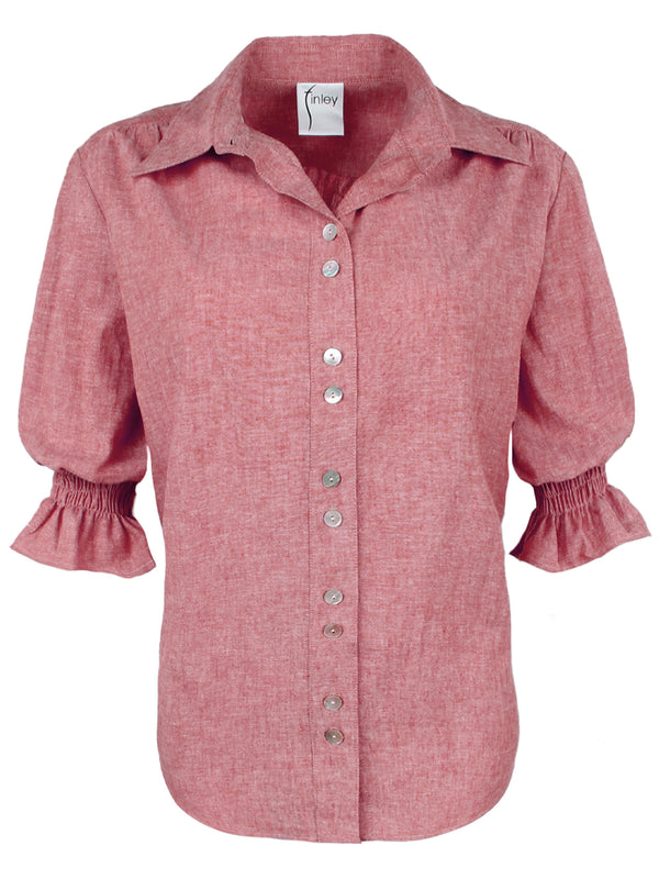 GAMEDAY! Sirena Shirt Tomato Red Hemp/Cotton Blend