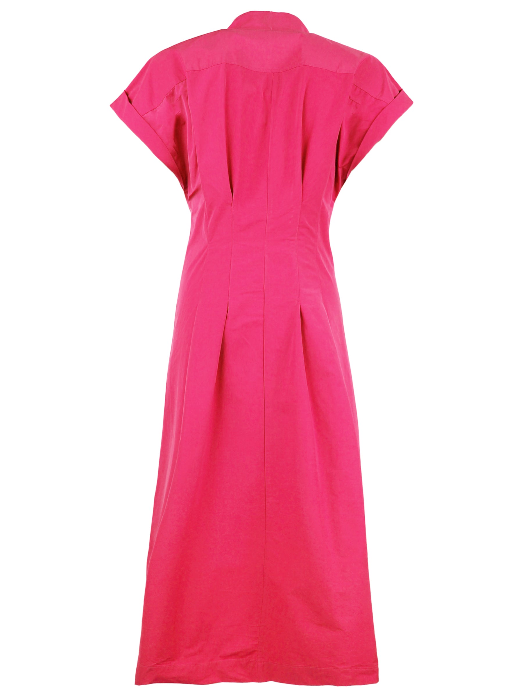 Long Rocky Shirt Dress Fuchsia Pink Techy Taffeta