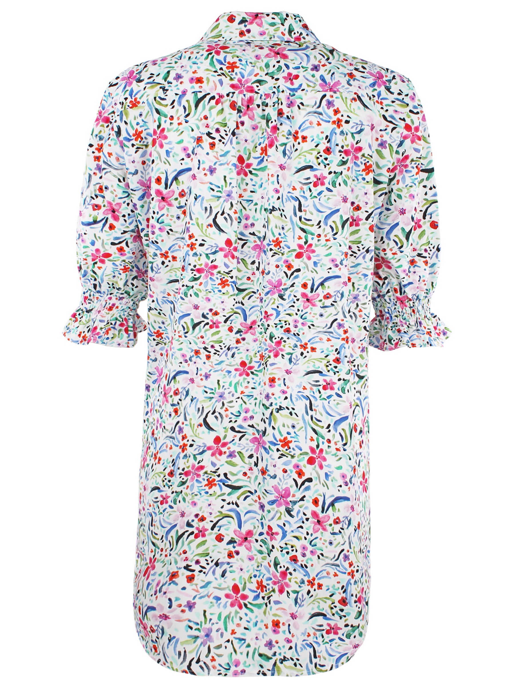 Miller Puff Sleeve Linen Shirt Dress Whimsy Floral Print