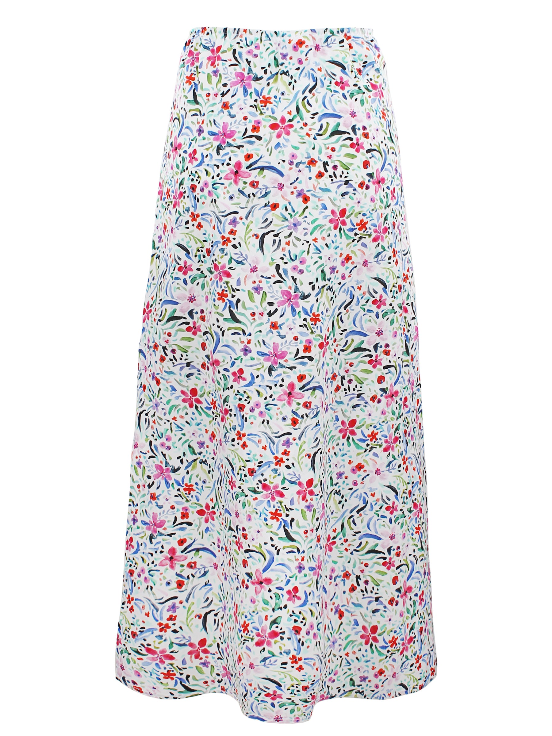 Pull On Slim Skirt Whimsy Floral Print