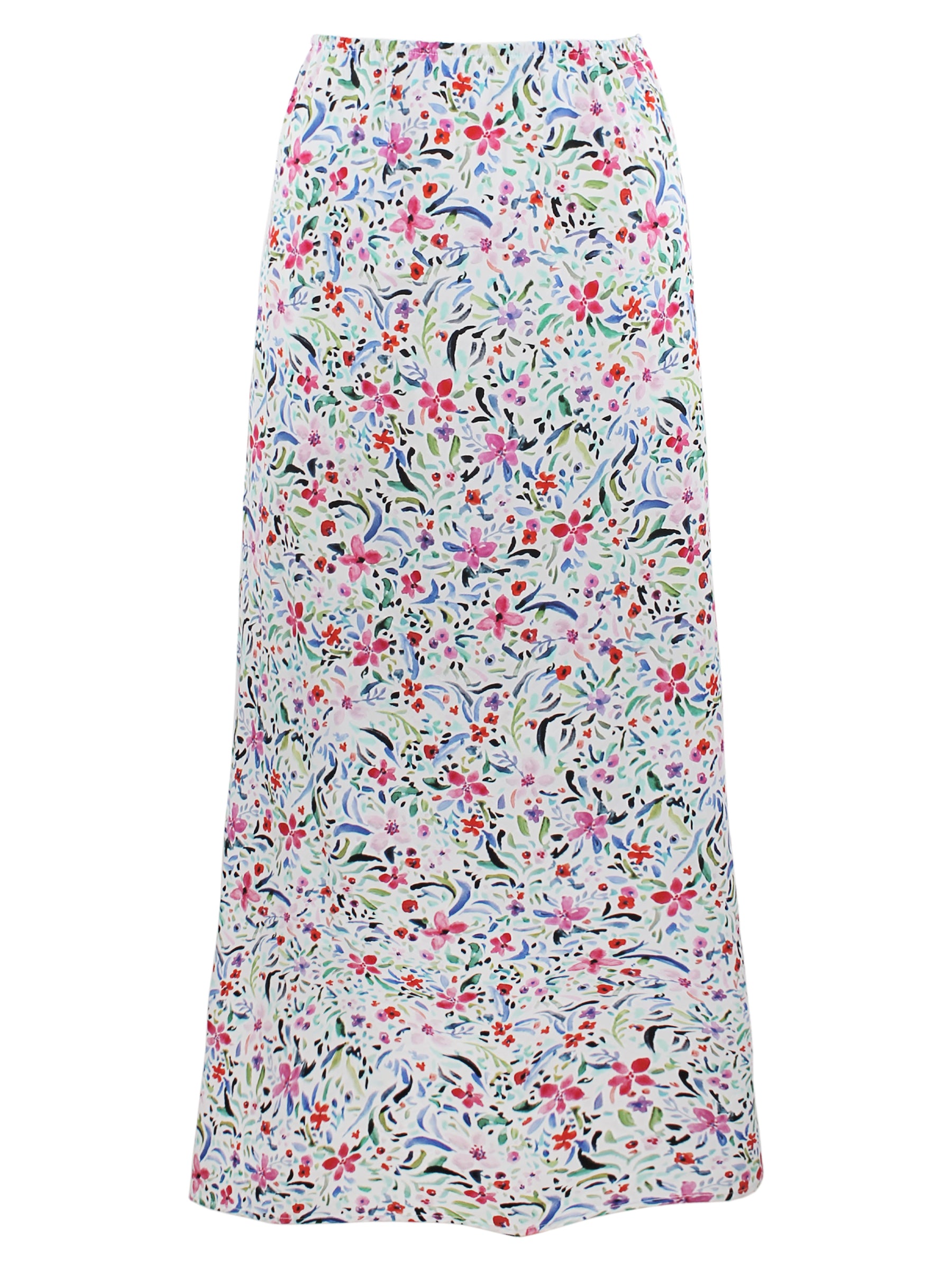 Pull On Slim Skirt Whimsy Floral Print